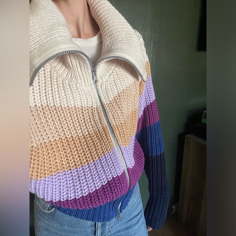 Aerie Cropped Full Zip Sweater